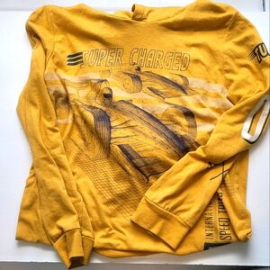 Yellow Super Charged Graphic Long sleeve Hoodie Shirt Boy's Carter Kid Size 8